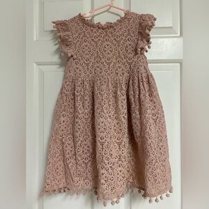 Charming Vintage Rose Pink Lace Dress 5T